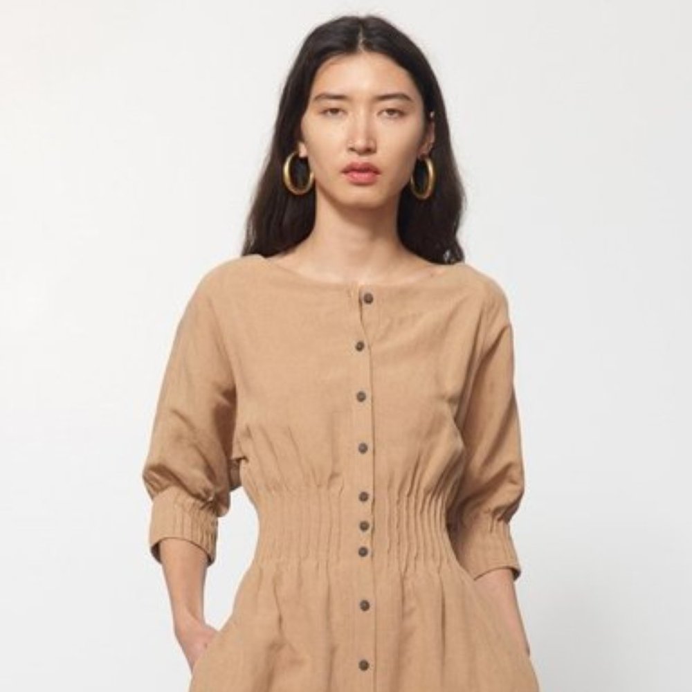 NWT Mara Hoffman Amia Dress Khaki Size 4